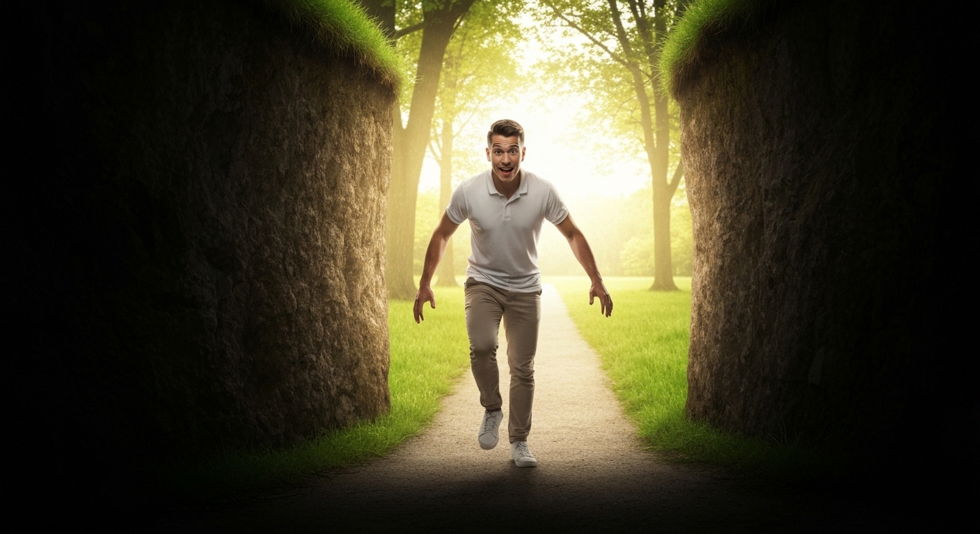 재테크 슬럼프를 극복하고 밝은 미래를 향해 나아가는 사람의 모습