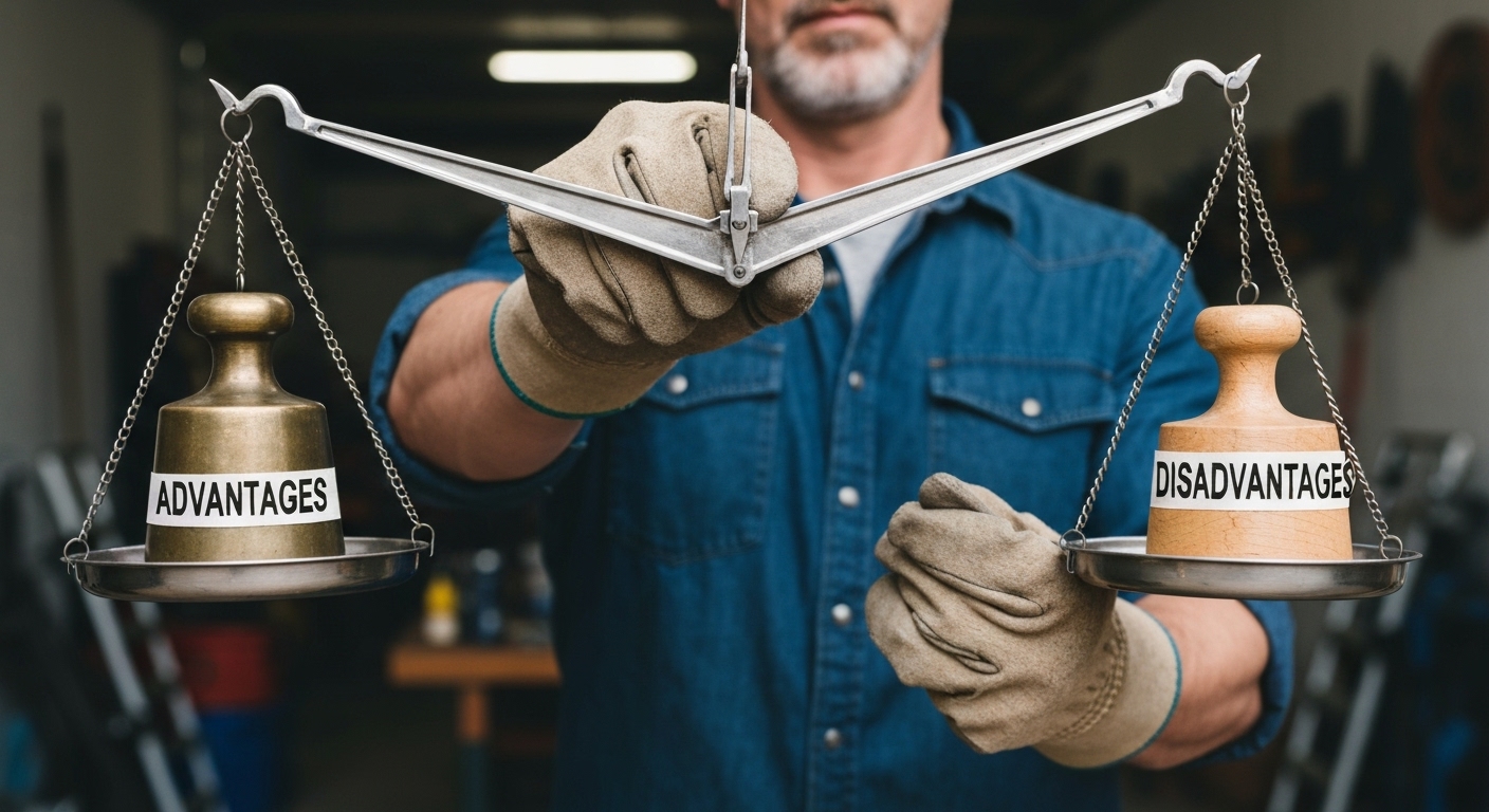 연금보험의 장점과 단점을 저울질하는 균형 잡힌 저울