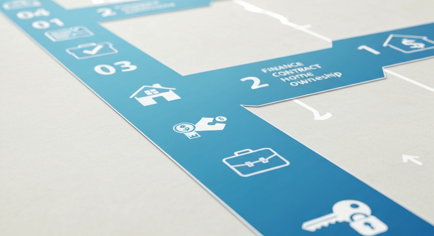 내집마련의 단계별 과정을 보여주는 명확한 안내도