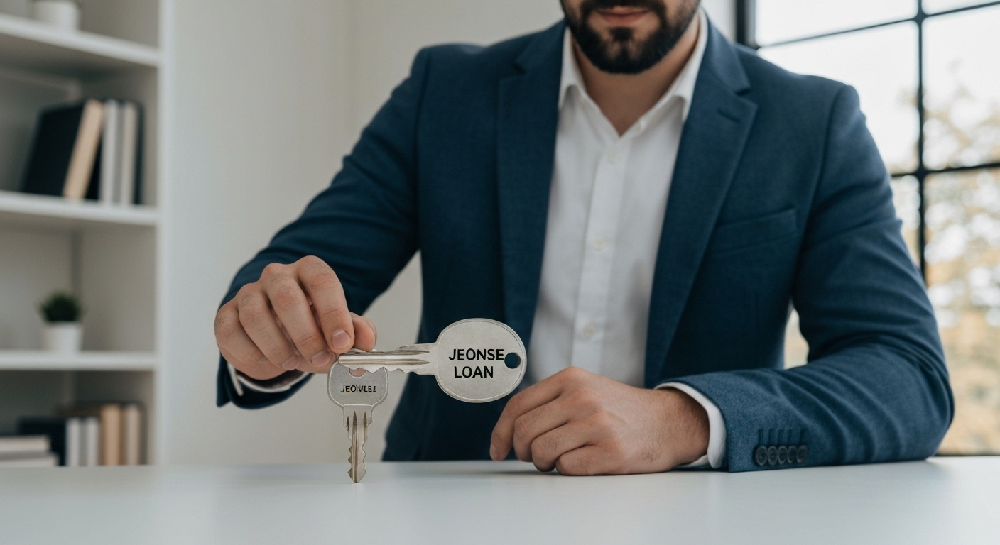 전세자금대출에서 주택담보대출로 전환하는 과정을 상징하는 이미지, 두 개의 대출 서류를 비교하거나 전환하는 손의 움직임