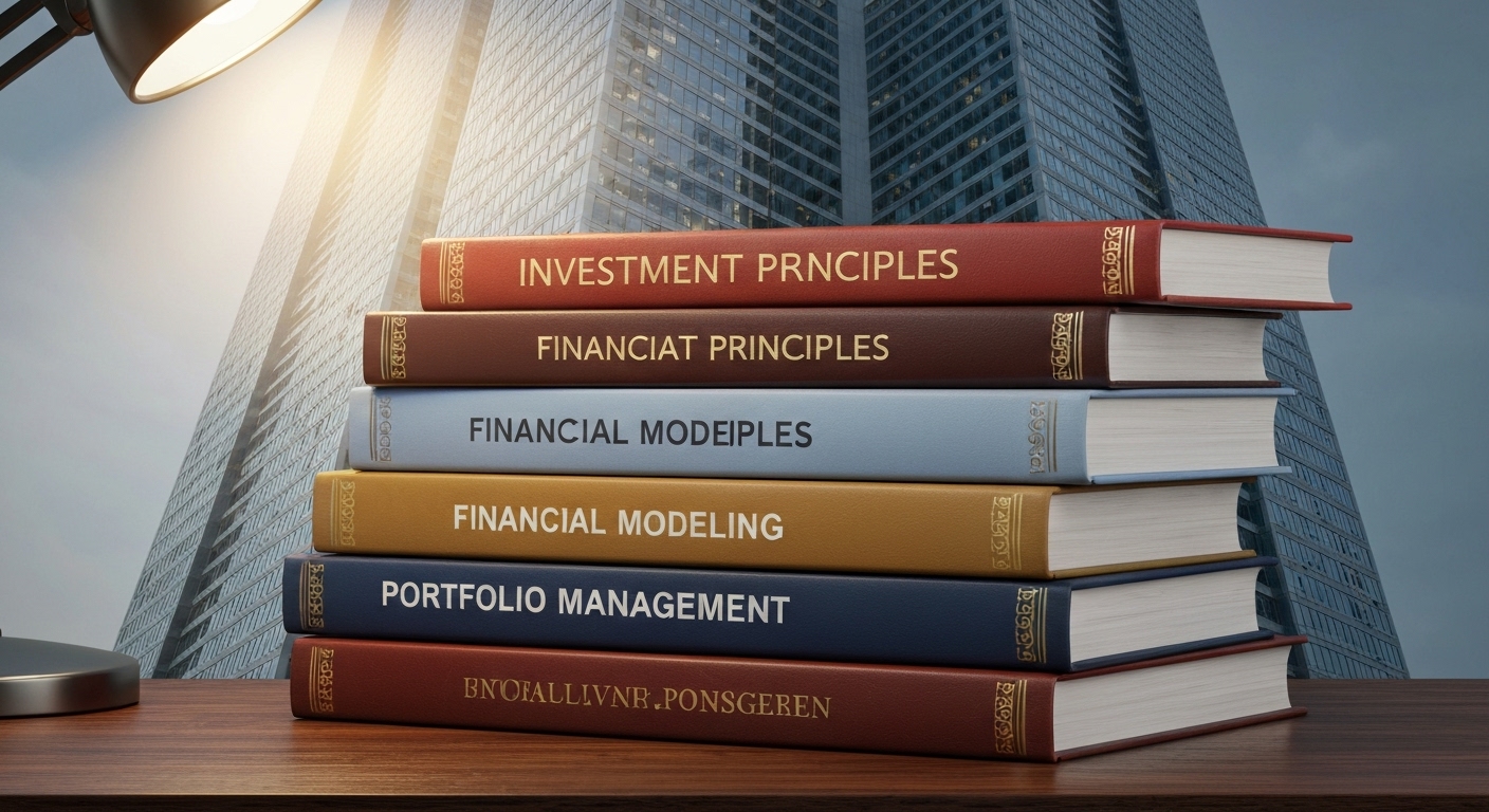 잘 디자인된 재테크 책들이 쌓여 있고, 그 옆에 재테크 앱이 실행된 태블릿이 놓여 디지털 도구와 전통적인 지식의 시너지를 보여주는 모습