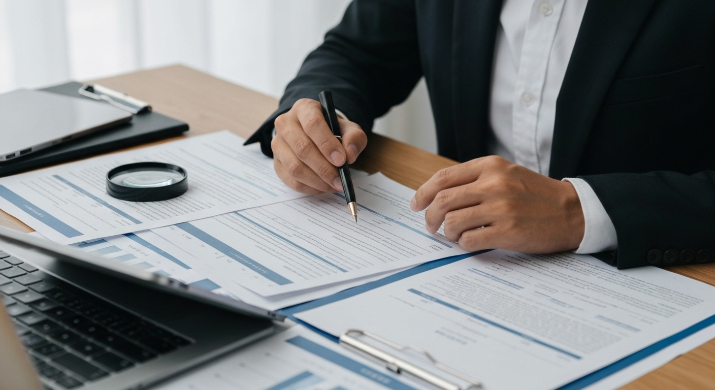 세금 혜택 외에도 금융 상품의 본질, 유동성, 수수료를 꼼꼼히 확인하는 사람의 모습