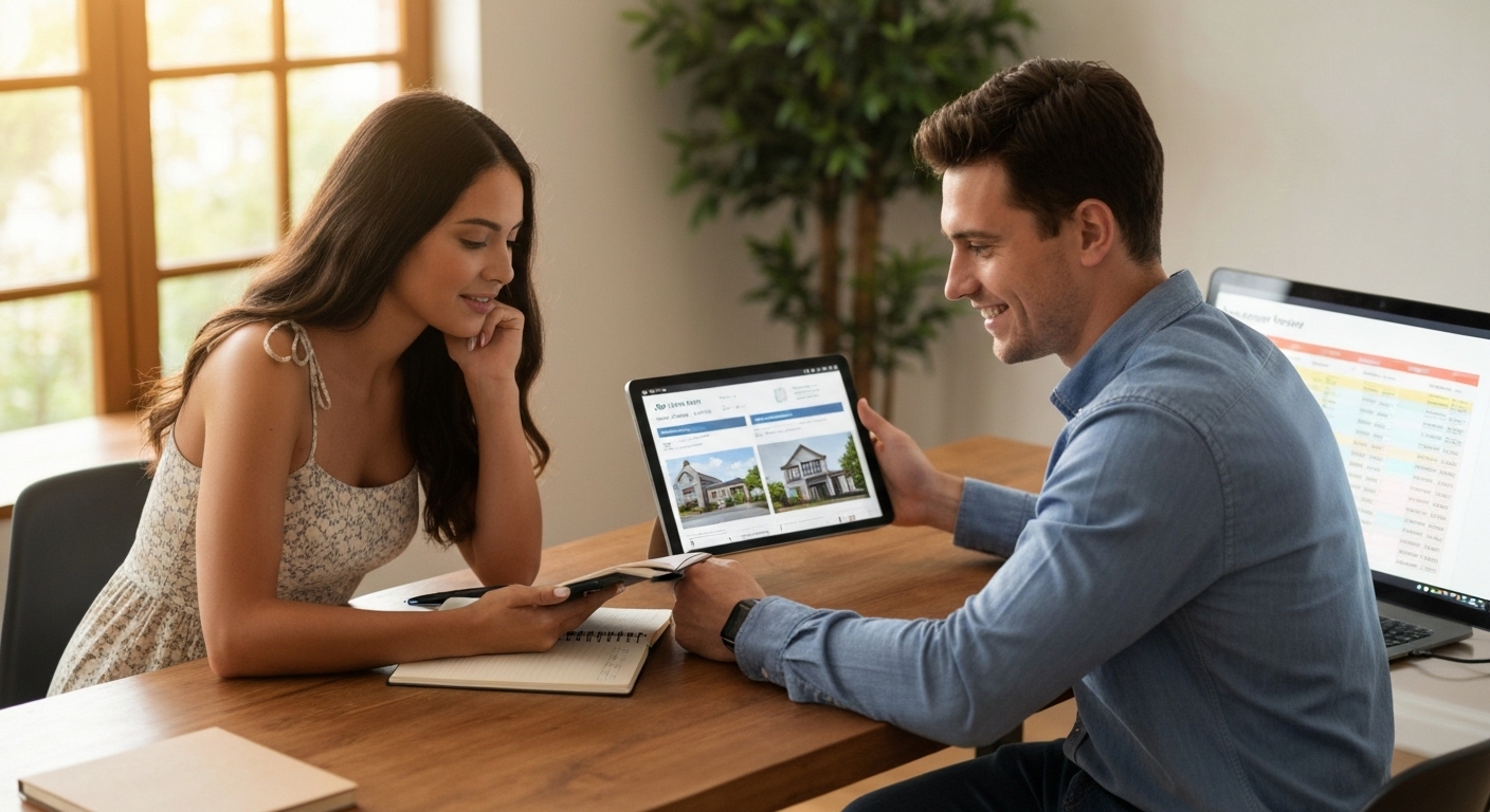 주택 구매 목표를 설정하고 예산을 계획하는 부부