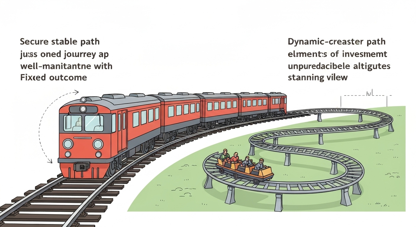 퇴직연금 DB형과 DC형을 비교하는 두 가지 다른 재정 경로