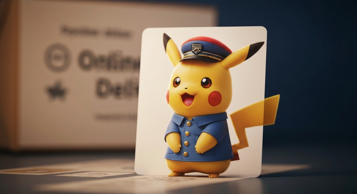 우체부 복장의 피카츄가 그려진 스페셜 딜리버리 피카츄 카드